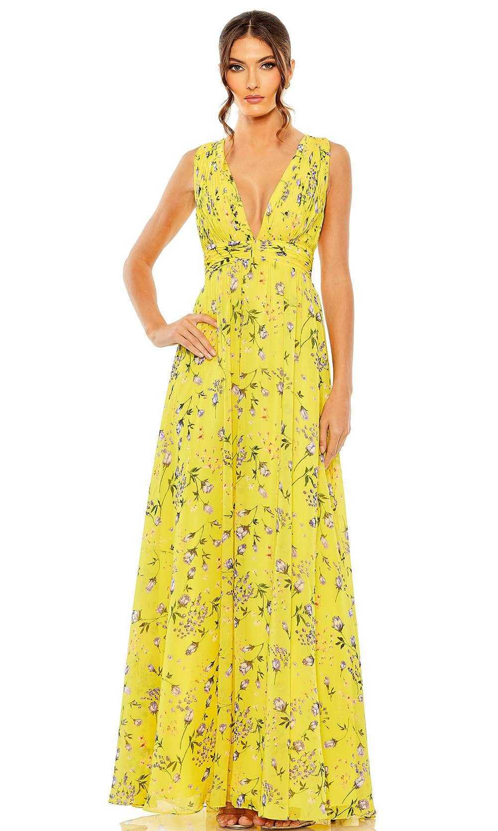 Ieena Duggal, Ieena Duggal 56011 - Sleeveless Floral Long Dress