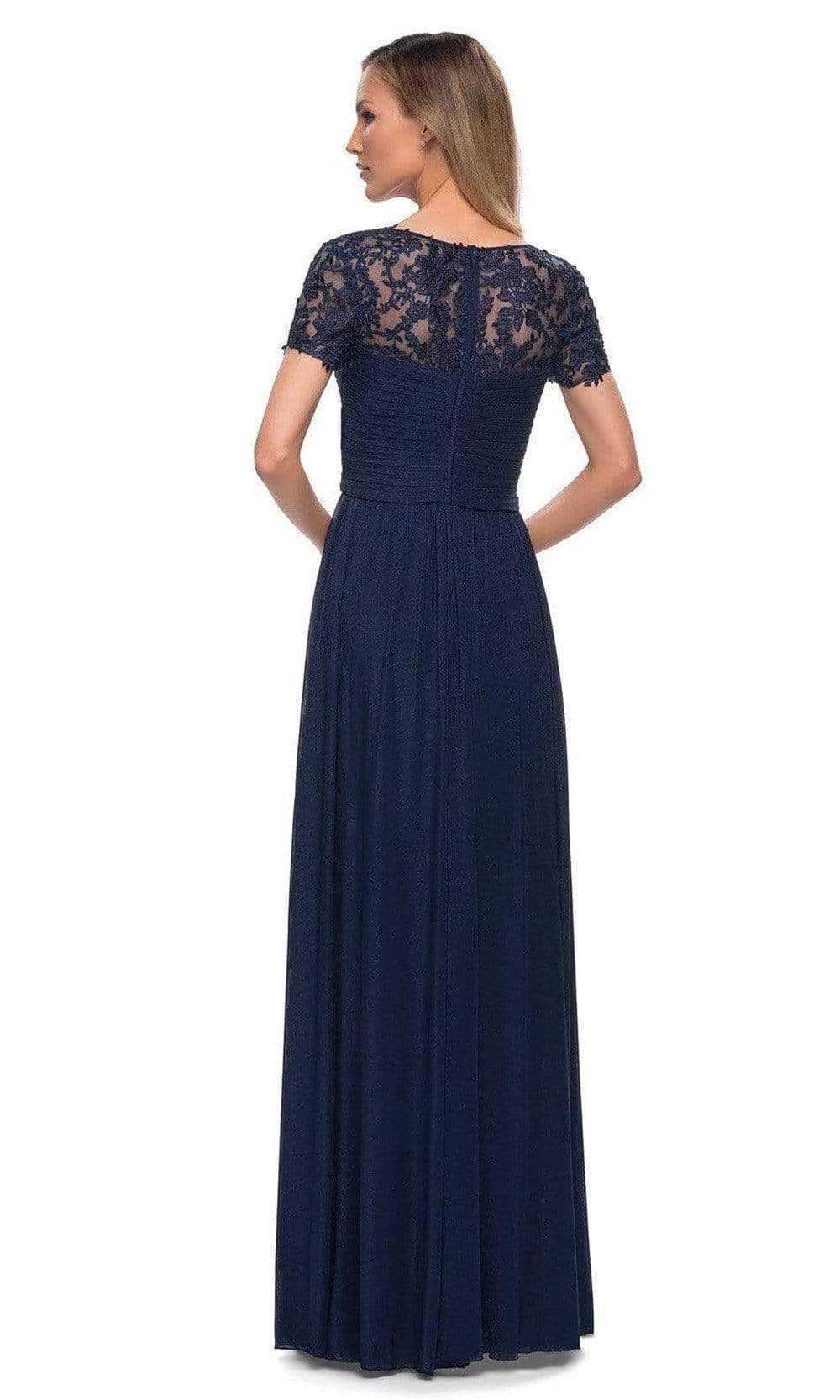 La Femme, La Femme - V-Neck Ruched Evening Dress 29772SC