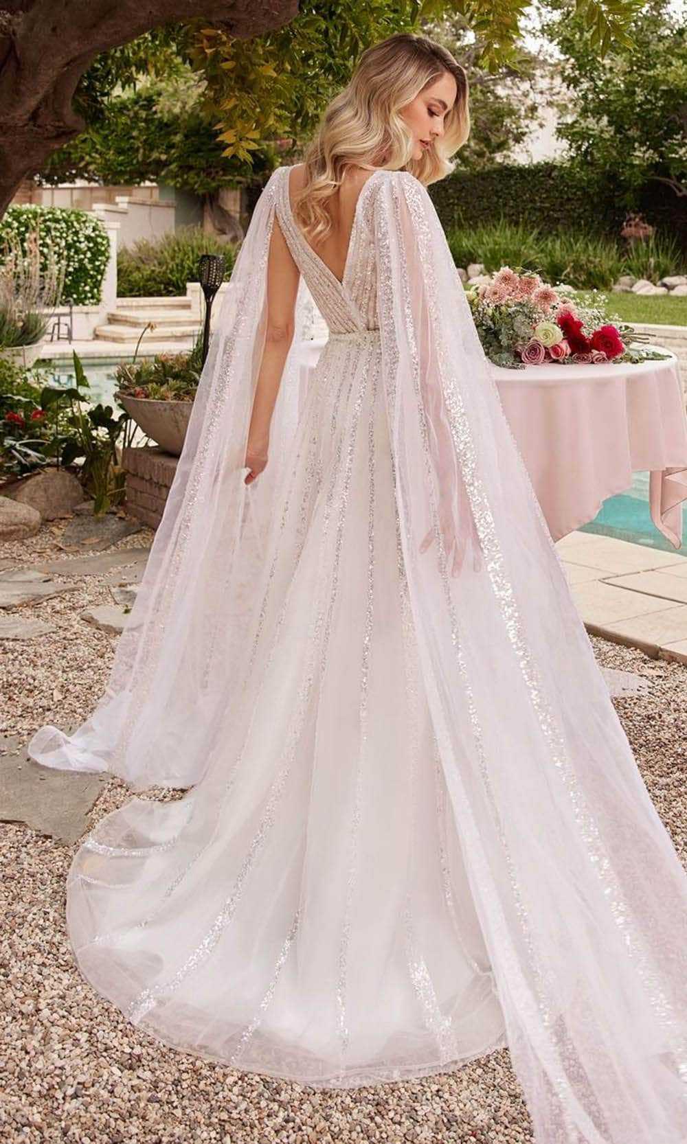 Ladivine, Ladivine CD852W - Sequin Embellished A-line Bridal Gown