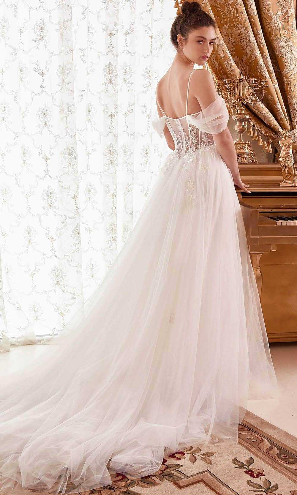 Ladivine, Ladivine WN307 - Embellished Off-Shoulder Bridal Gown