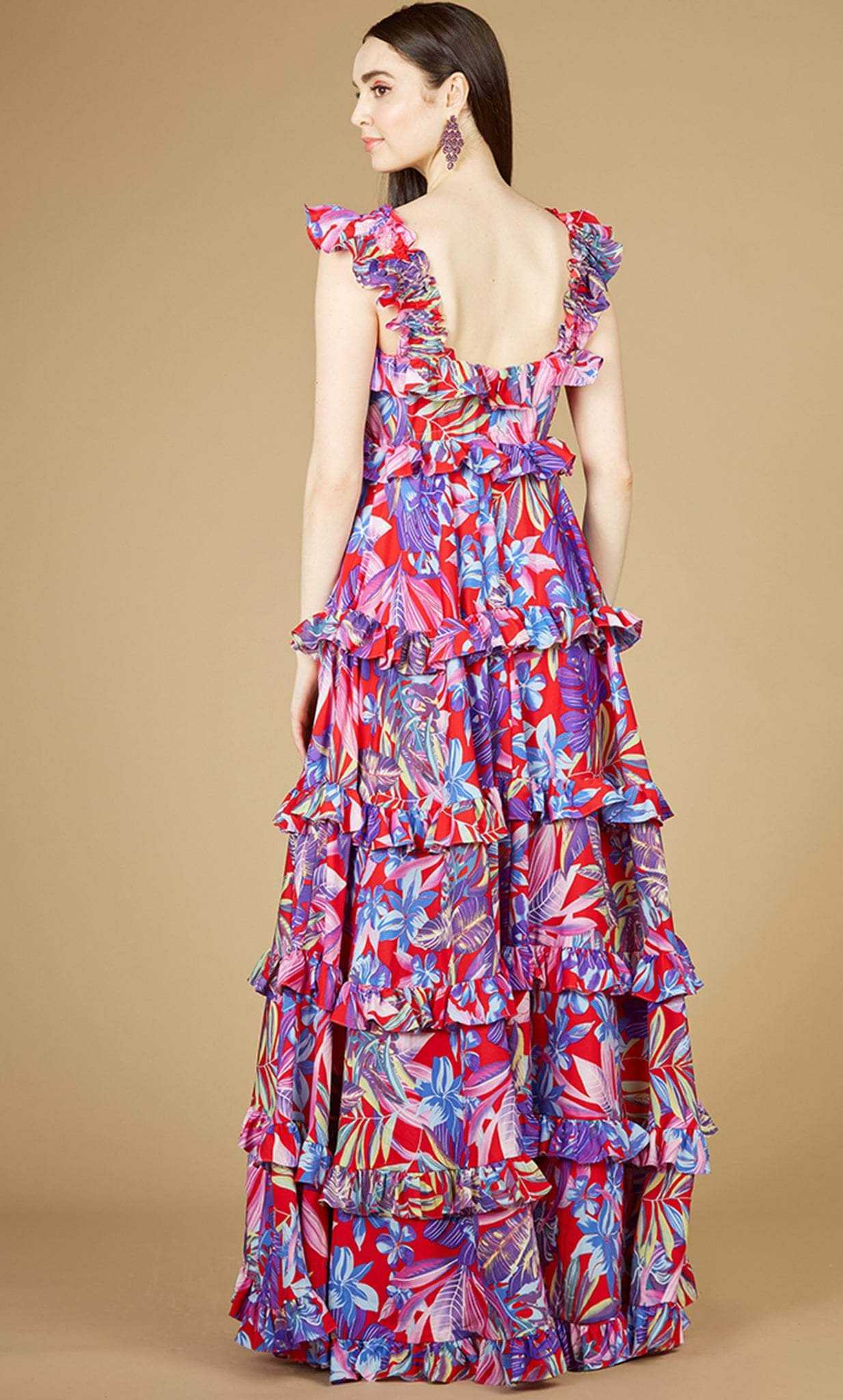Lara Dresses, Lara Dresses 29271 - Ruffled Print Maxi Dress