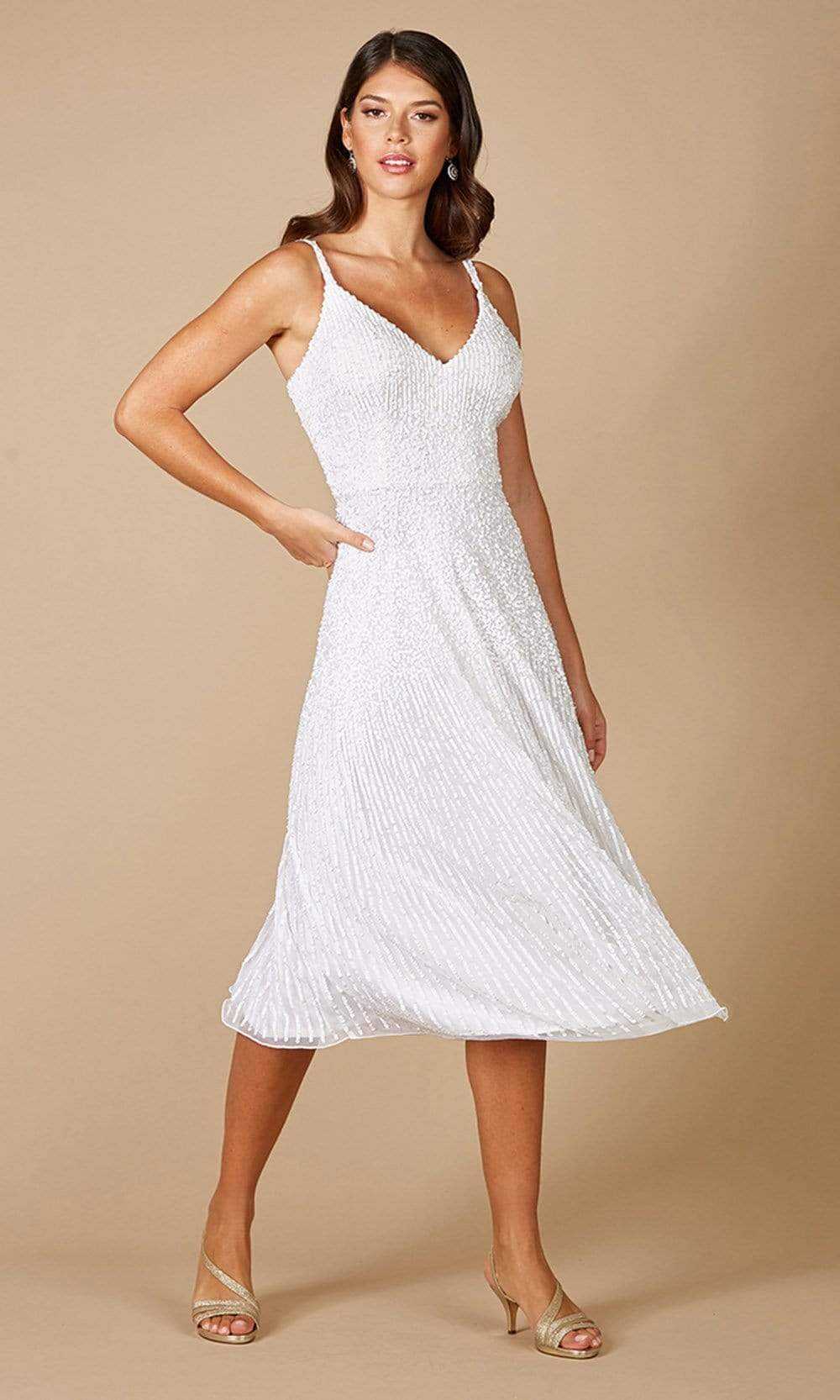 Lara Dresses, Lara Dresses - 51074 Knee-Length A-Line Evening Dress
