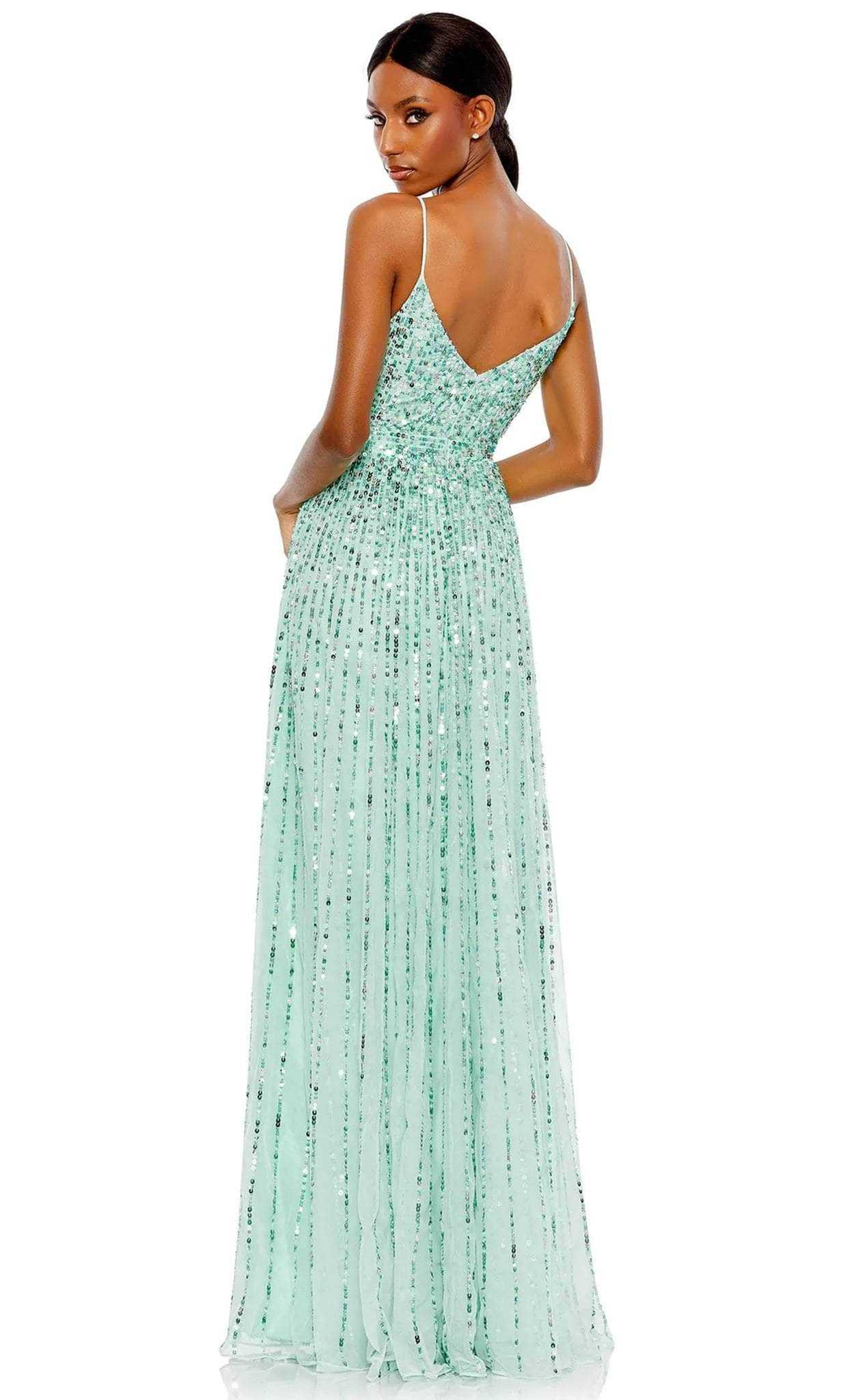Mac Duggal, Mac Duggal 10928 - Linear Sequin A-Line Classic Prom Gown