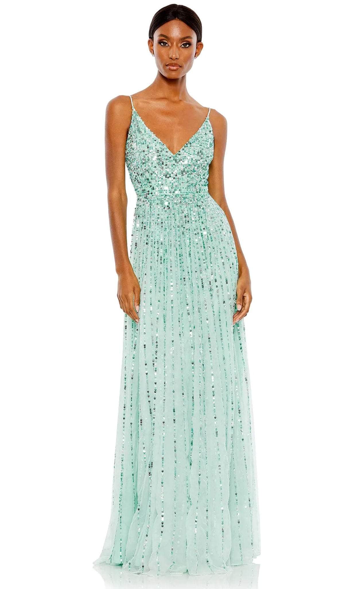 Mac Duggal, Mac Duggal 10928 - Linear Sequin A-Line Classic Prom Gown