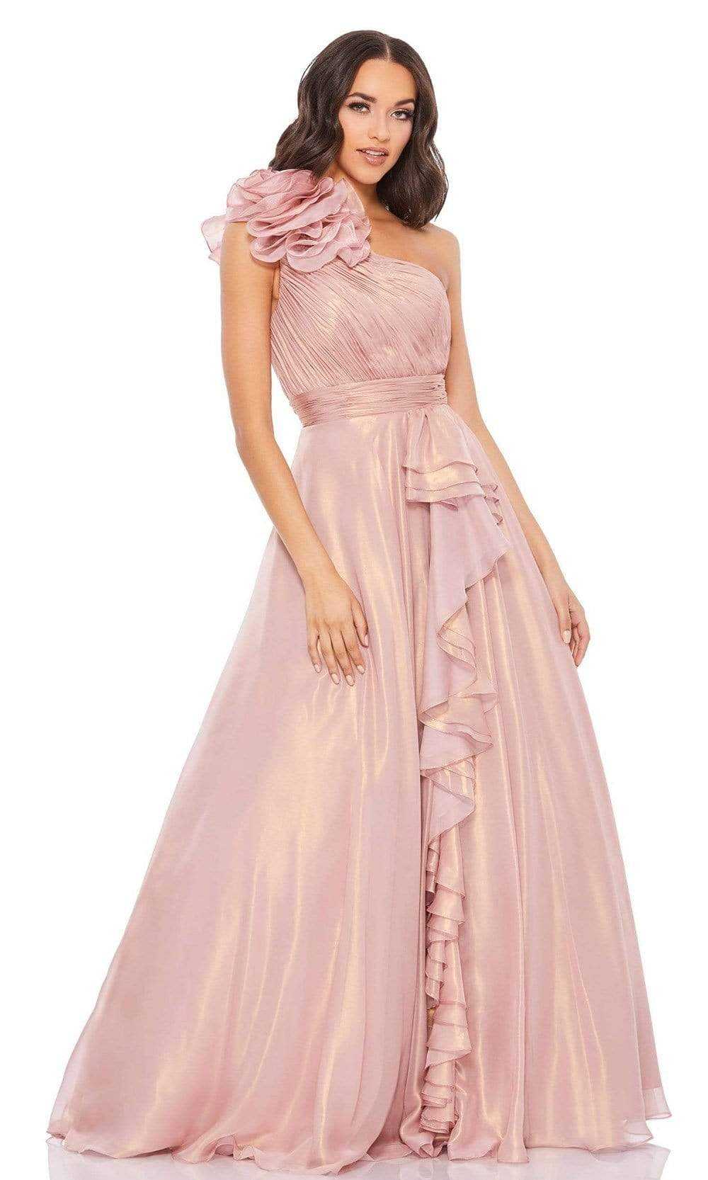 Mac Duggal, Mac Duggal - 49252 Floral Ornate One Shoulder Junior Prom Gown