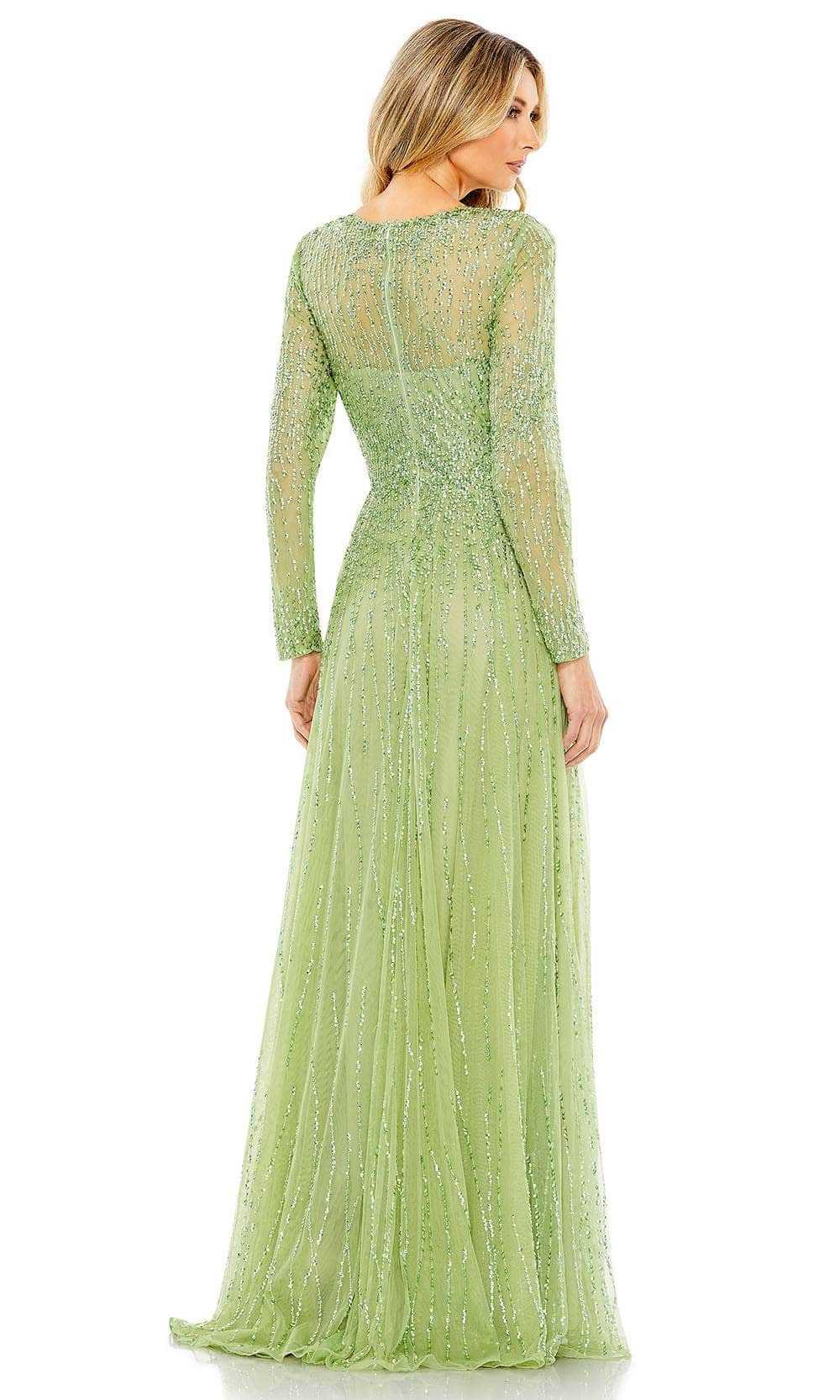 Mac Duggal, Mac Duggal 5636 - Long Sleeve Sequin Embellished Prom Gown
