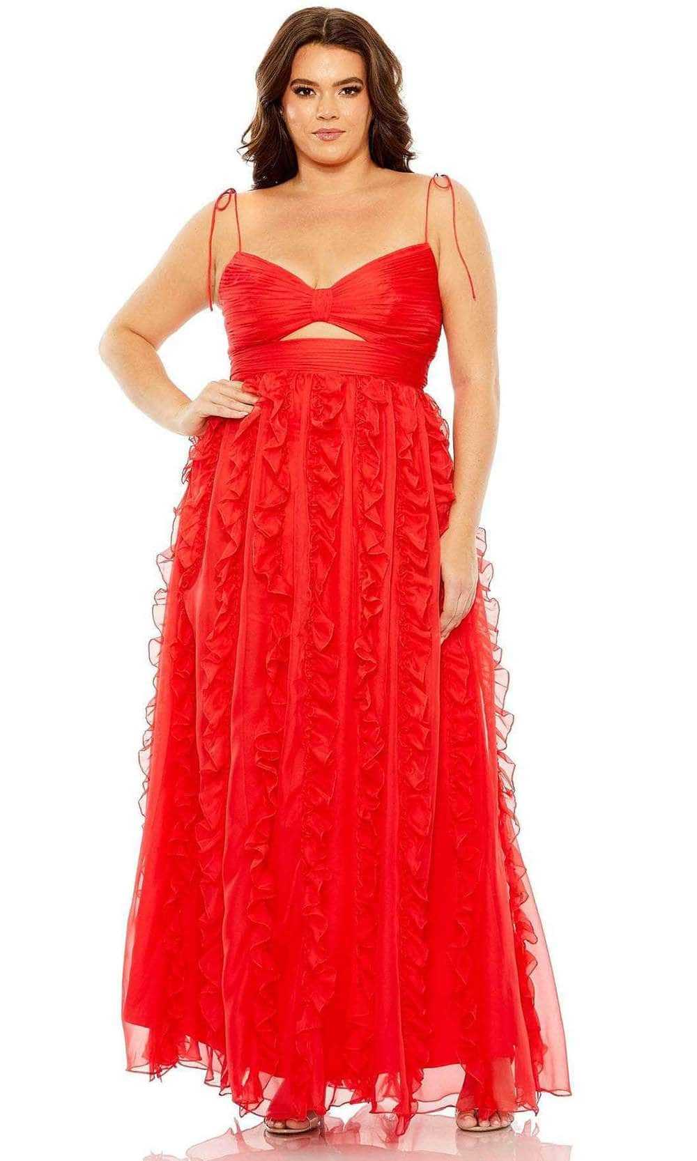 Mac Duggal, Mac Duggal 68543 - Ruffled Skirt Plus Size Prom Dress