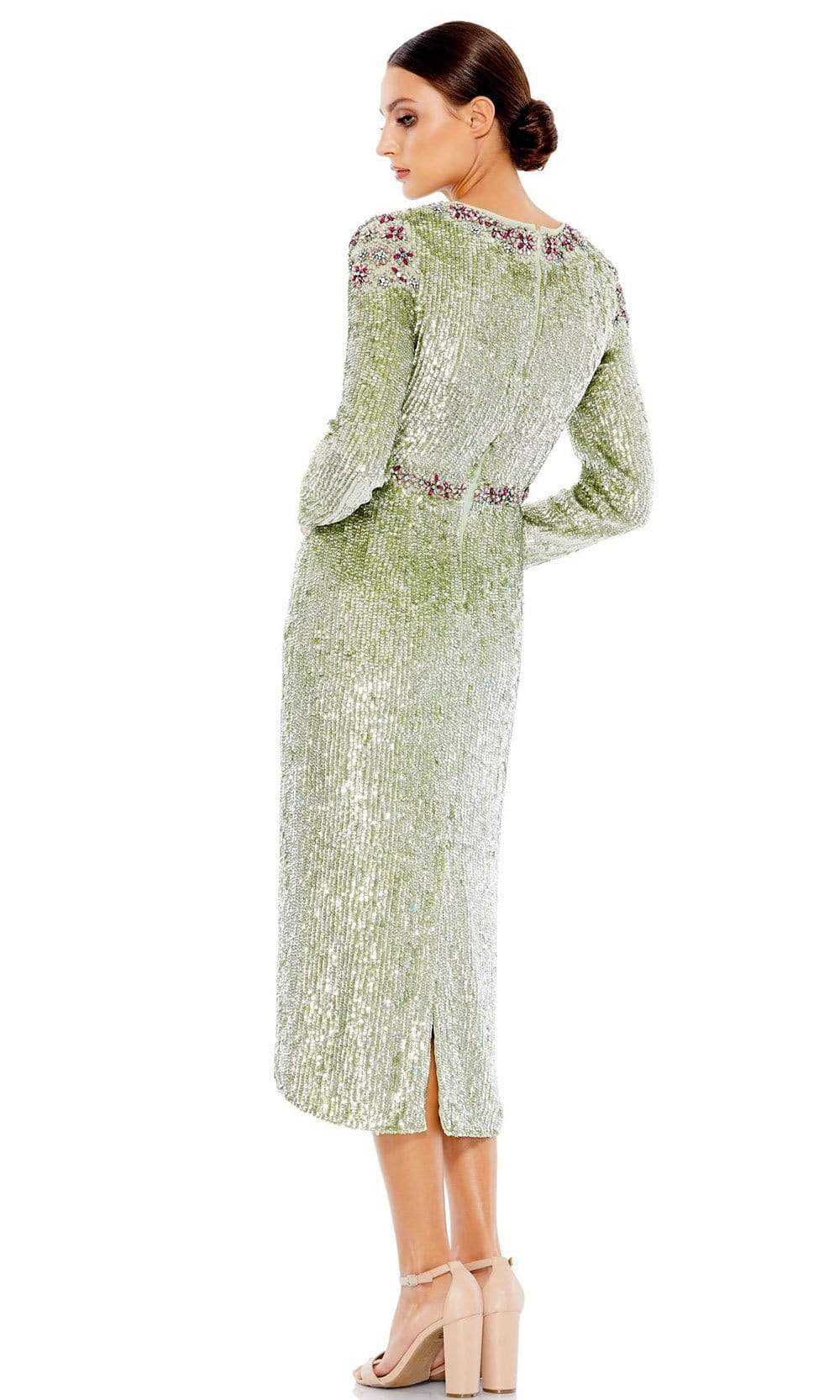 Mac Duggal, Mac Duggal - 93568 Sage Long Sleeve Sequined Dress