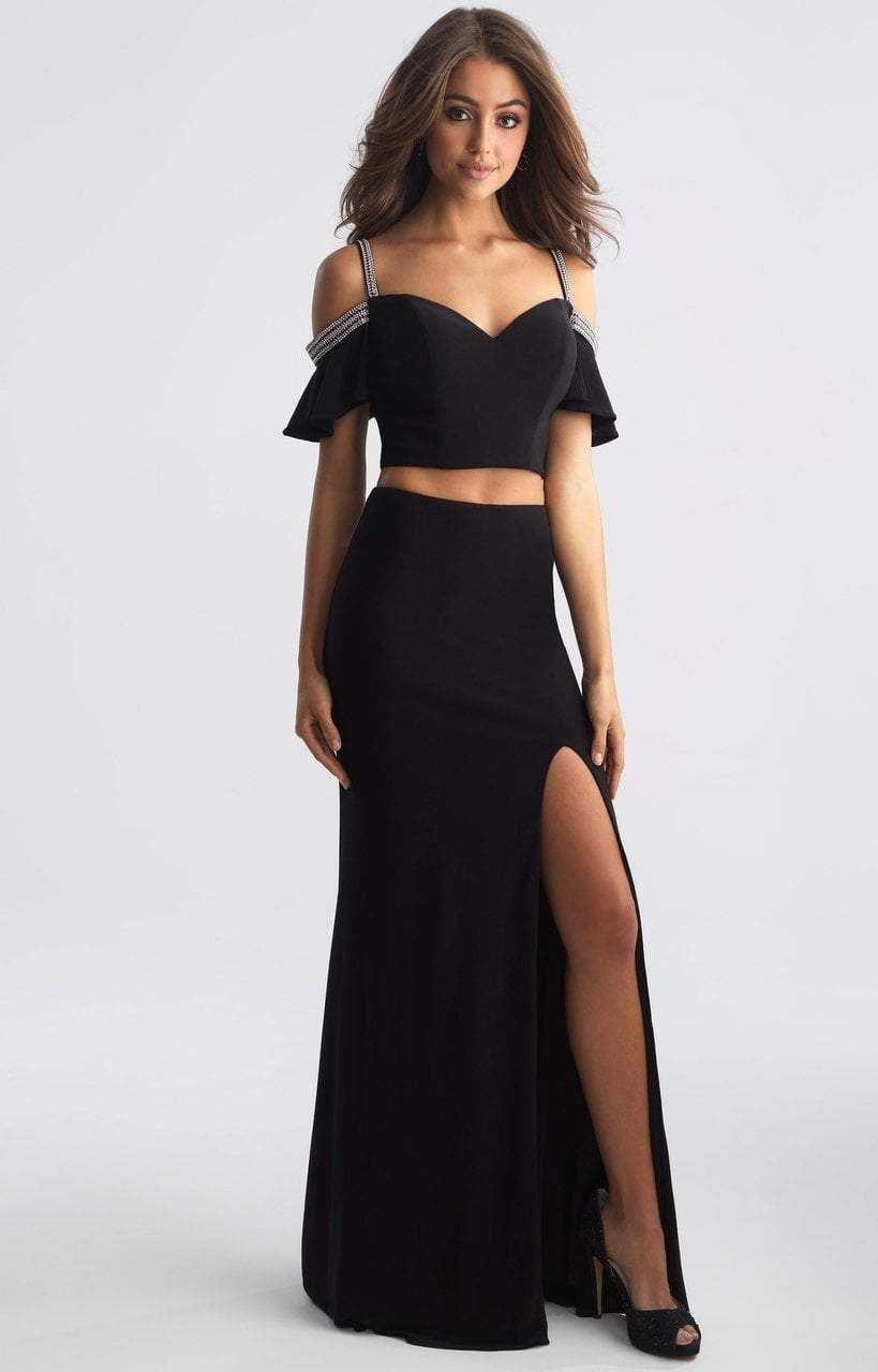 Madison James, Madison James Two Piece Off-Shoulder Evening Gown